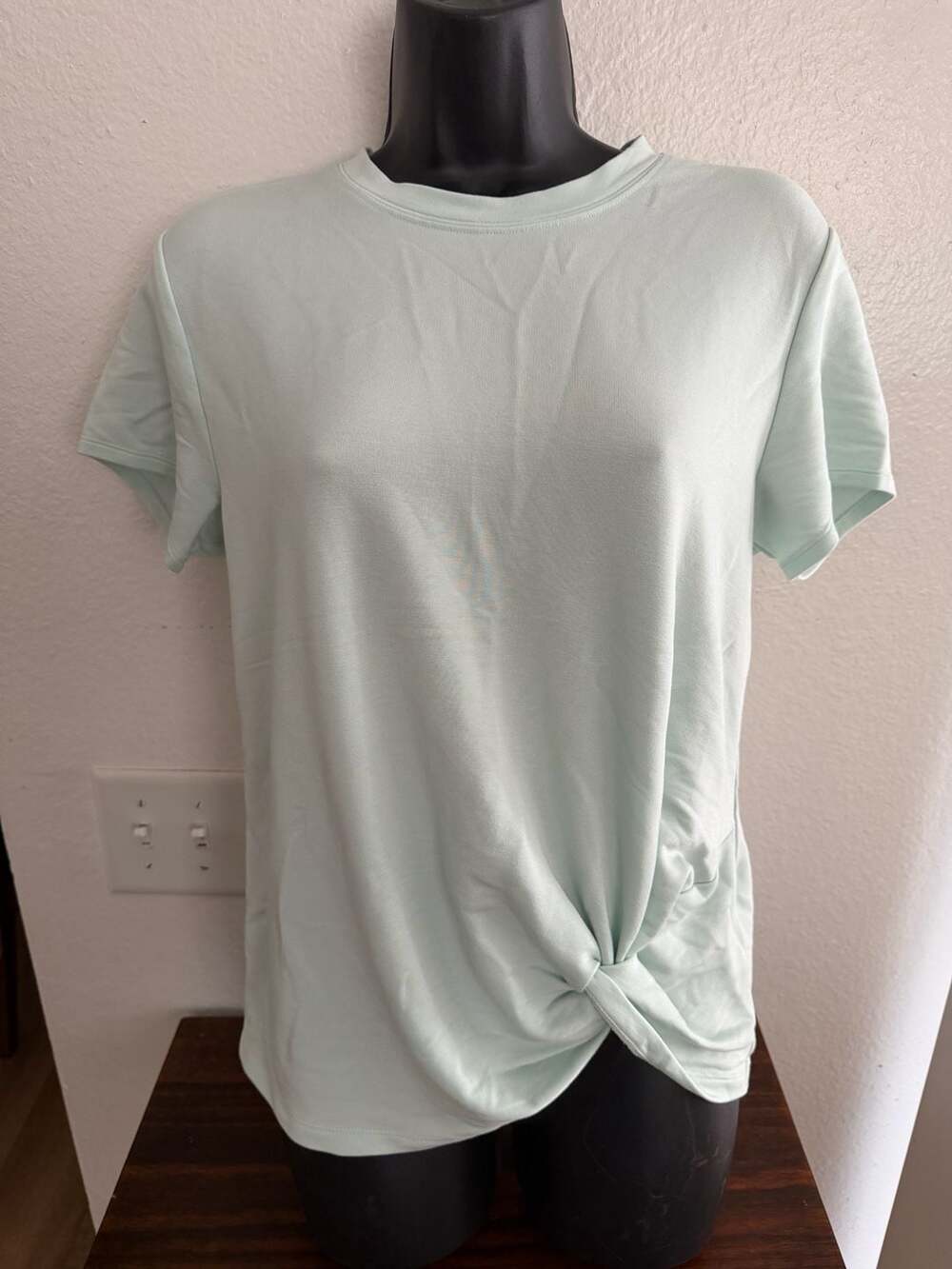 Skechers SkechLuxe French Terry Knot Front Tee Sage Green